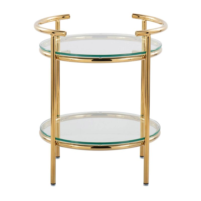 Rhonda Side Table Gold/Clear Glass - LumiSource, 4 of 10