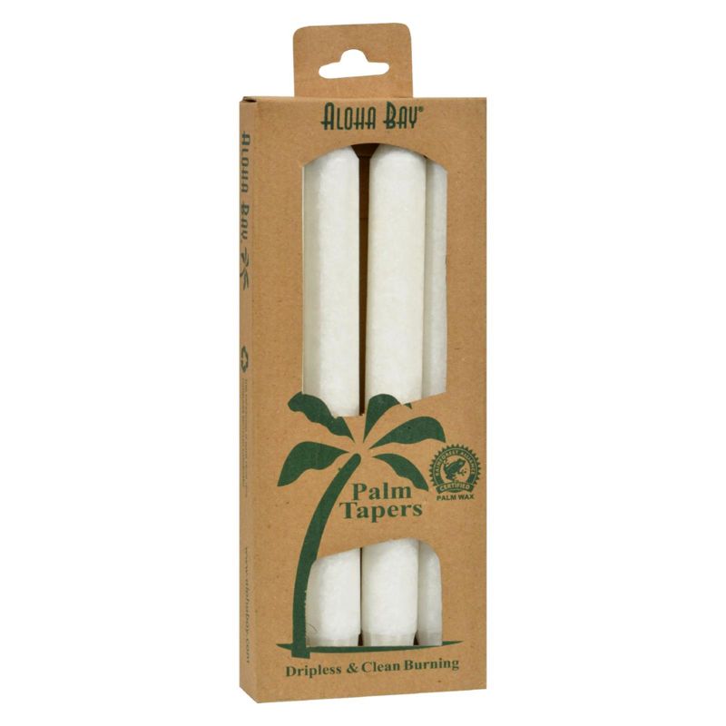 Aloha Bay White Unscented Palm Taper Candles - 4 ct, 1 of 3