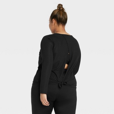 open back long sleeve yoga top