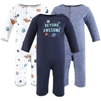 Hudson Baby Infant Boys Cotton Coveralls, Space
