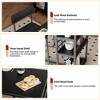 Bar Table Set for 2 with 2  PU Cushion Stools and 3 Storage Shelves, 3 Piece - 3 of 4