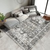 Boho Vintage Floral Machine Washable Area Rug Distressed Non Slip Stain Resistant Rugs for Living Room Bedroom Kitchen Dining Room Entrance - 3 of 4