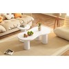 Dexmalle Irregular Cream Style Cloud Coffee Table with Round Small Side Table Set of 2 - 3 of 4