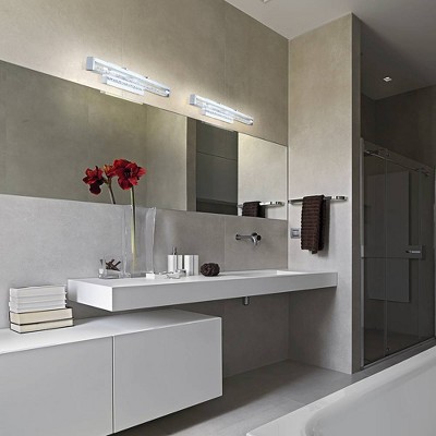 Cardito Chrome Crystal LED Vanity Wall Light, 27.5 in