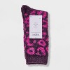 Women's Leopard Cozy Crew Socks - Auden™ 4-10 - 2 of 3