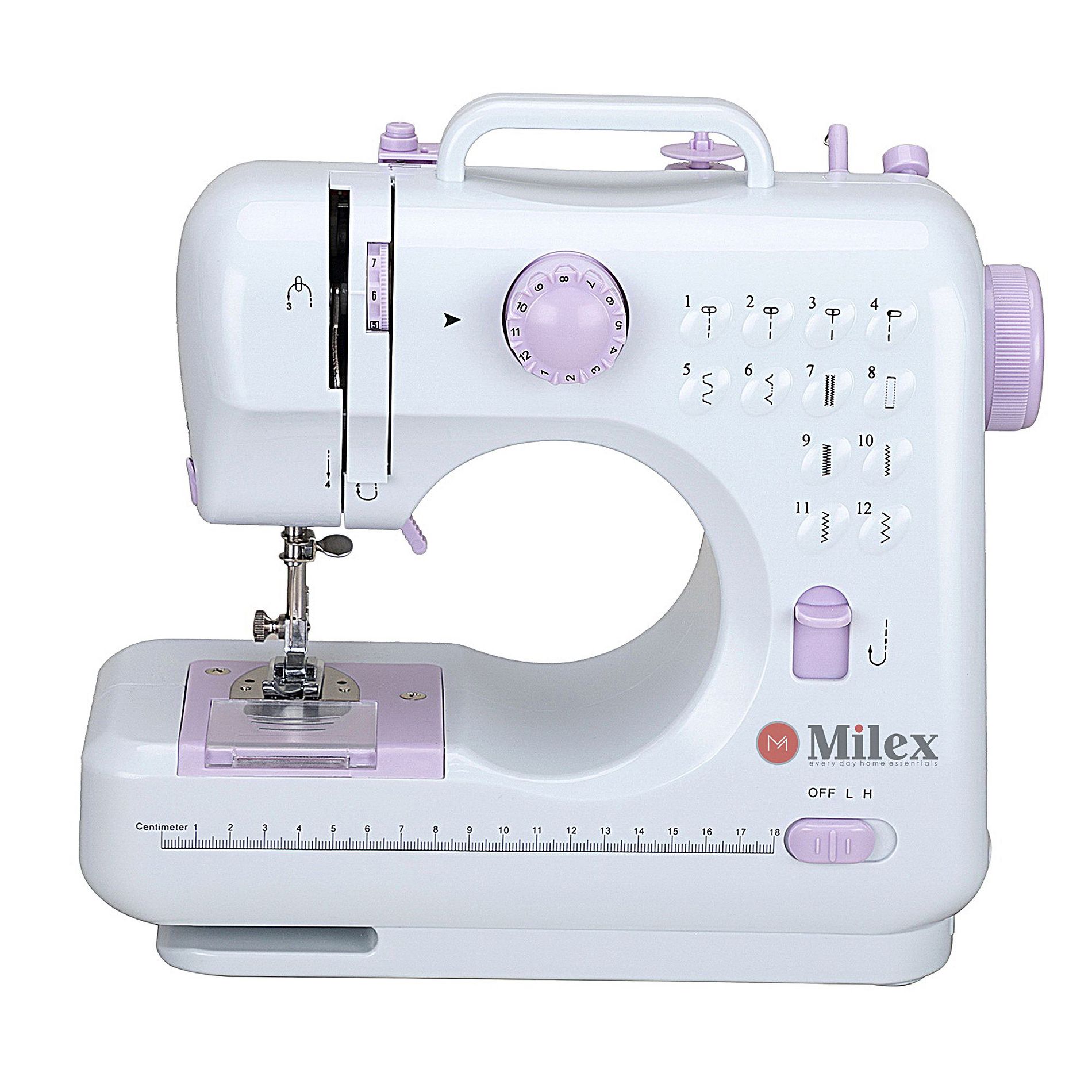 Milex Insta Stitch Portable Sewing Machine  Mini Electric Stitcher with Foot Pedal, LED Light & Dual Speed, Pink