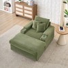 TIRAMISUBEST Corduroy Single Sofa Set - Includes Ottoman & 3 Pillows, 2 Storage Spaces, Compact Lounge Chair - 2 of 4