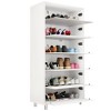 MOEPISY Mirror Shoe Cabinet With 6 Flip Drawers, Mirror Shoe Rack Organizer Store Ample Shoes - 3 of 4