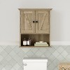 Merrick Lane Wall Mounted Bathroom Medicine Cabinet with Adjustable Cabinet Shelf, Lower Open Shelf, and Magnetic Closure Doors - image 2 of 4