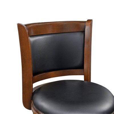 Augusta 34" Cherry Red Swivel Barstool with Faux Leather Seat