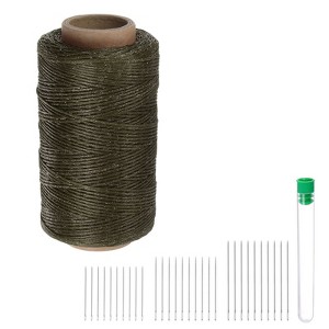Unique Bargains Wear-Resistant Polyester Embroidery Waxed Thread with Needles - 1 of 4