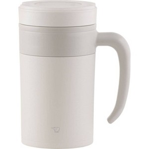 Zojirushi 16oz Stainless Steel Tea Tumbler with Handle Off White: Travel Mug for Hot Beverages, Hand Wash - 1 of 4