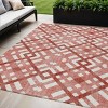 Red And Ivory Geometric Washable Indoor Outdoor Area Rug - 2 of 4