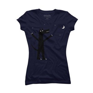 Junior's Design By Humans Arooo! By NicSquirrell T-Shirt - 1 of 3