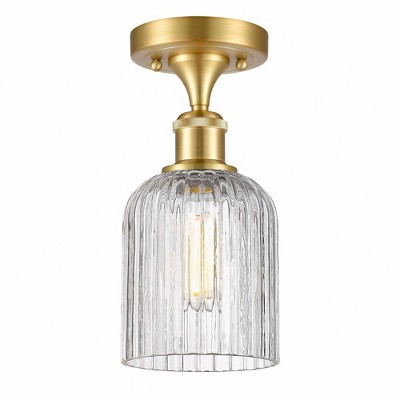 Bridal Veil - 1 Light Semi-Flush Mount In Art Deco Style-10.25 Inches Tall and 5 Inches Wide