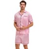 INSPIRE CHIC Men's Satin Sleepwear Short Sleeve Nightwear Shorts Summer Pajamas Set 2 Pieces - 2 of 4