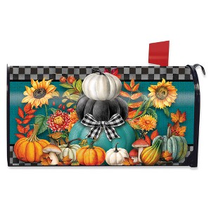 Briarwood Lane Fall Mailbox Cover  - Standard Size - Colorful Pumpkin Stack For Fall Mailbox Cover - 1 of 2