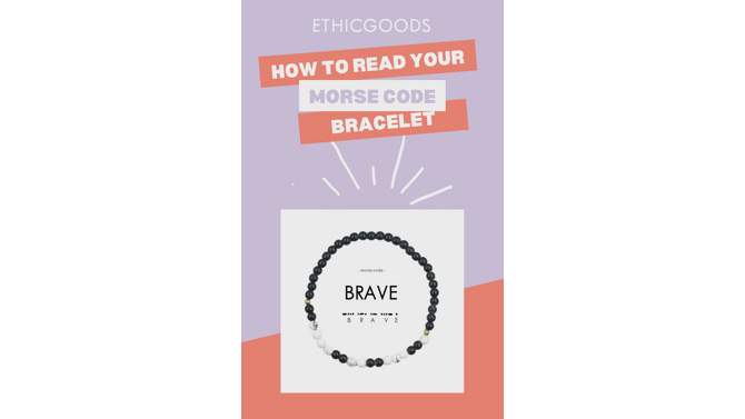 ETHIC GOODS Women's 4mm Gold Morse Code Bracelet [EMPOWER] - Gold & Glassy Pink, 2 of 6, play video