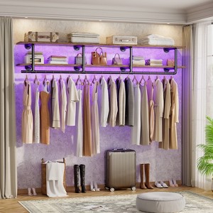 Besiost 2-Tier Clothing Rack with Hanging Rod, Clothing Shelves with Top Shelf - 1 of 4