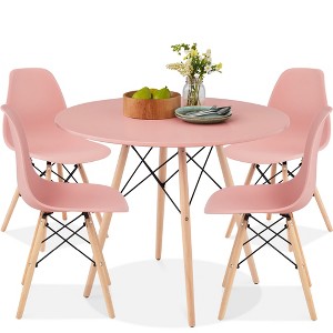 Best Choice Products 5-Piece Compact Mid-Century Modern Dining Set w/ 4 Chairs, Wooden Legs - 1 of 4