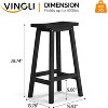Outdoor Wooden Bar Stools, Fir Wood Patio Barstools Waterproof & Weather-Resistant Outdoor Bar Chairs for Patio, Garden, Deck, Poolside, and BBQ - 4 of 4