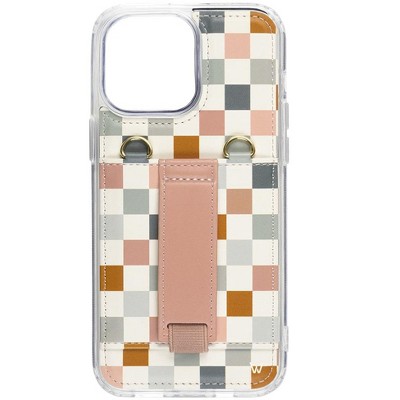 Walli Cases Coastal Check Purse Phone Case with Wallet and Finger Strap