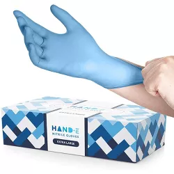 Hand-E Disposable Blue Nitrile Medical Exam Gloves, 100 Count - Subtle Box, Perfect for Cleaning & Medical Use