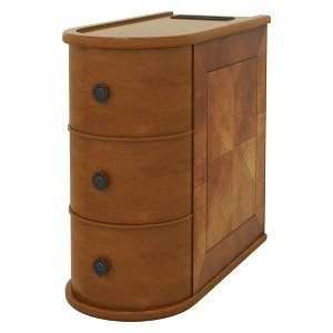 Gulches Natural 2 Drawer 23 in W End Table Nightstand with Charging Station - 1 of 4