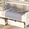 Twin Size Daybed with Storage Drawers and Guard Rails, Solid Pine Wood Sofa Bed for Bedroom or Living Room-Baofuwish - 3 of 4