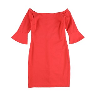 bar III Womens Off The Shoulder Solid Sheath Dress - 1 of 2