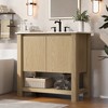 Bella Depot 36" Modern Bathroom Vanity with Rectangle Ceramic Sink Free-Handle Design Soft-Closing Doors - 3 of 4