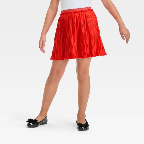 Girls Pleated Holiday Party Skirt Cat Jack Red Xs Target