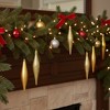 Northlight 8ct Gold Shatterproof 4-Finish Christmas Finial Drop Ornaments 6" (152mm) - 2 of 3