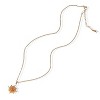 Anna-Kaci Women's Stainless Steel Necklace with 18K Gold Plated Sun Pendant, Orange Acrylic Stone, Adjustable Chain, Unique Design-Gold - 2 of 4