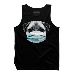 Men's Design By Humans Masked Pug By clingcling Tank Top - 1 of 4