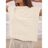 Soft Fabric Breathable Stretchy Turtleneck Knitted Sleeveless Crop Top Fall Winter Fashion - 3 of 4