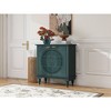 Hollow-Carved 2 Door Accent Cabinet Sideboard Buffet Storage Cabinet with Adjustable Shelf for Entryway Living Room Bedroom - 4 of 4