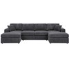 TIRAMISUBEST 3-Piece Gray Corduroy Sectional Sofa with Double Chaise, U-Shaped Modular Couch & Removable Cushions for Living Room - 2 of 4