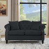 57'' Chesterfield Velvet Tufted Loveseat with Rolled Arms & Nailhead Trim for Living Room Bedroom Apartment-Baofuwish - 2 of 4