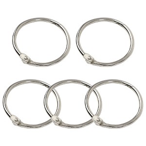 Unique Bargains Metal Loose Leaf Document Stack Key Ring Chain Ring Silver Tone 5 Pcs - 1 of 4