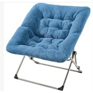 Comfy Saucer Chairs, Folding Reading Lounge Chair, Cozy Faux Fur Living Room Chair with Soft Thick Padded Seat & Metal Frame - 1 of 2