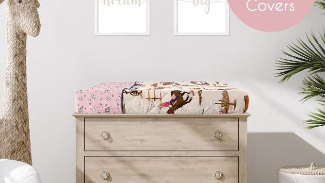 Sweet Jojo Designs Girl Baby Fitted Crib Sheet Western Cowgirl Pink Brown Beige Blue, 2 of 8, play video