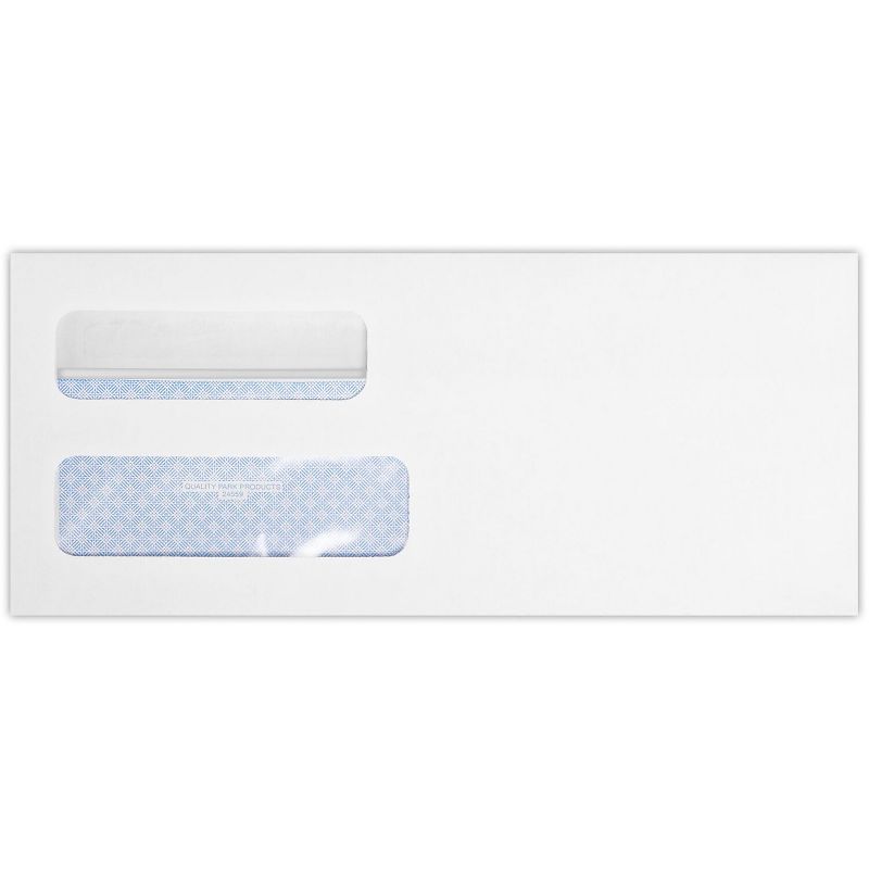 Quality Park Self Seal Security Tinted #10 Double Window Envelope 4 1/2x9 1/2 WE 24559-QP-50, 1 of 3
