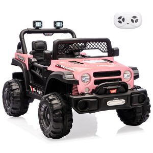 Jojoka 12V Kids Ride On Truck with Parent Remote Control, Off-Road Electric Car w/Dual Motors, LED Lights & Music - 1 of 4