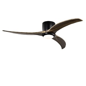 Chic Crate 52" Flush Mount Ceiling Fan with Light & Remote, Solid Wood Blades, Reversible Quiet Motor, 6-Speed - 1 of 4