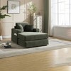 Corduroy Upholstered Chaise Lounge Chair with Deep Seat, Detachable Cushions, Magazine Bag & Cup Holders for Living Room or Office - 4 of 4