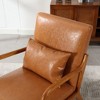 CAVINAS Modern Accent Chair, Solid Wood Padding Wingback Chair, Lounge Armchairs with a Pillow, Side Chairs for Living Room, Bedroom - 3 of 4