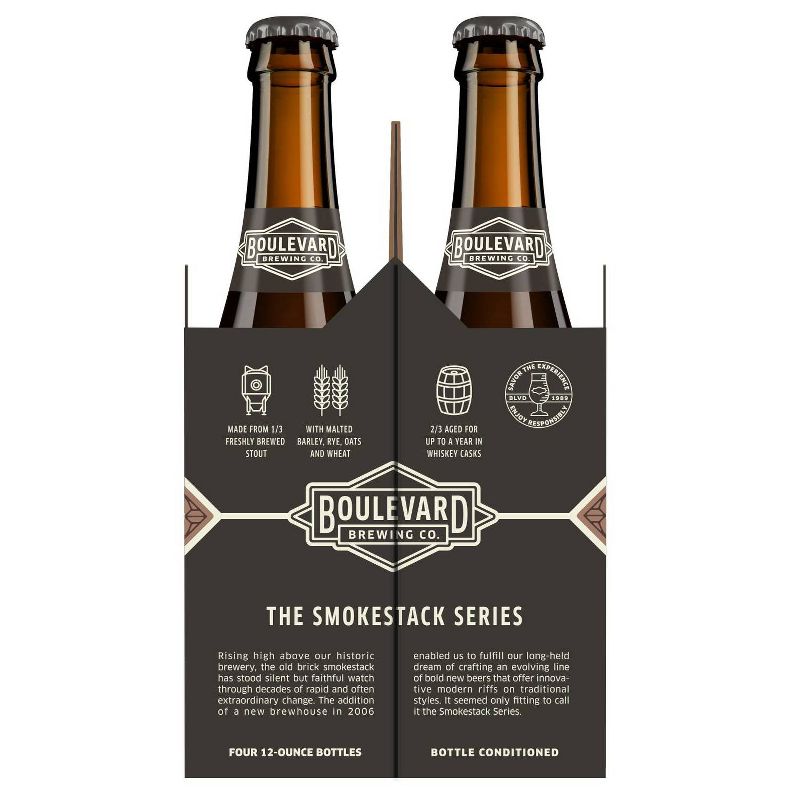 Boulevard Whiskey Barrel Imperial Stout Beer - 4pk/12 fl oz Bottles, 2 of 4