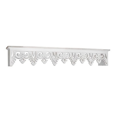 Hand Carved Floating Wall Shelf White - Crystal Art Gallery