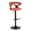 LumiSource Set of 2 Gardenia Adjustable Barstools Black Metal/Walnut Fabric - 2 of 4